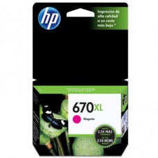 Cartucho de Tinta HP CZ119AB Nº670XL Magenta Cartucho de Tinta HP CZ119AB Nº670XL Magenta